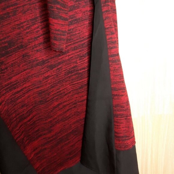 Kensie women's red Stretch Top With black Silky Panels. Medium - Picture 3 of 7